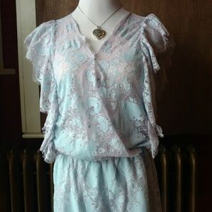 Umgee Lace and Ruffle Romper